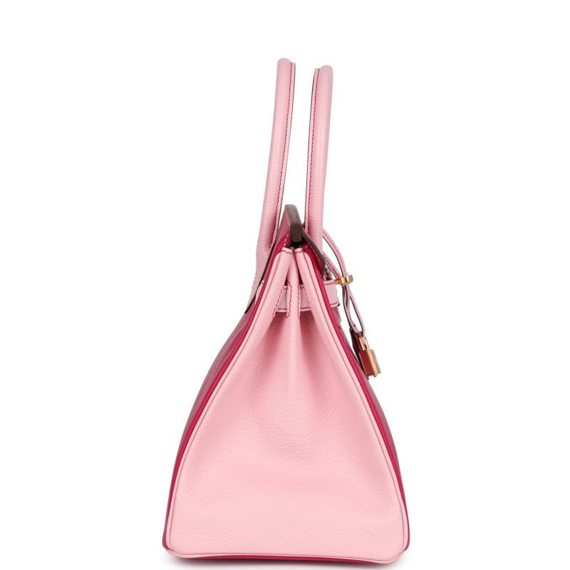 Hermes Special Order (HSS) Birkin 30 Rose Mexico and Rose Sakura Chevre Rose Gold Hardware - Image 3