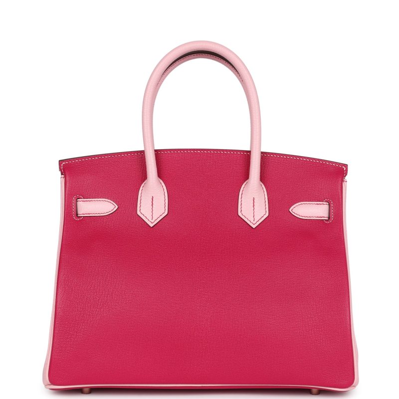 Hermes Special Order (HSS) Birkin 30 Rose Mexico and Rose Sakura Chevre Rose Gold Hardware - Image 4