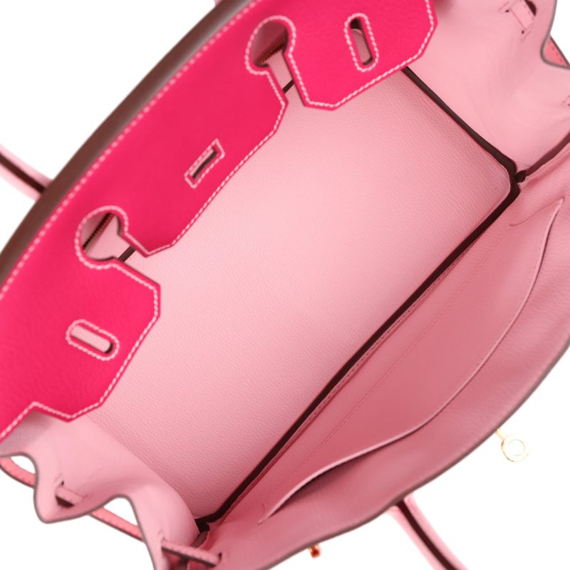 Hermes Special Order (HSS) Birkin 30 Rose Mexico and Rose Sakura Chevre Rose Gold Hardware - Image 7