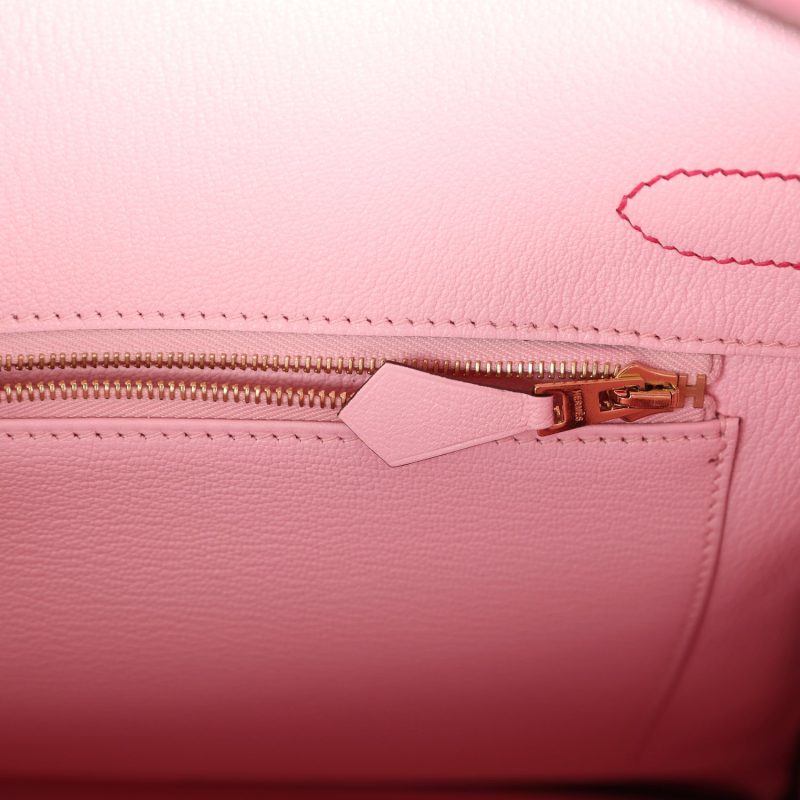 Hermes Special Order (HSS) Birkin 30 Rose Mexico and Rose Sakura Chevre Rose Gold Hardware - Image 8