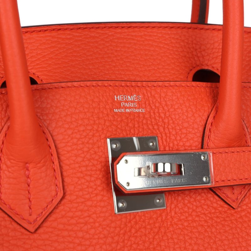 Hermes Birkin 30 Rouge Pivoine Clemence Palladium Hardware - Image 6
