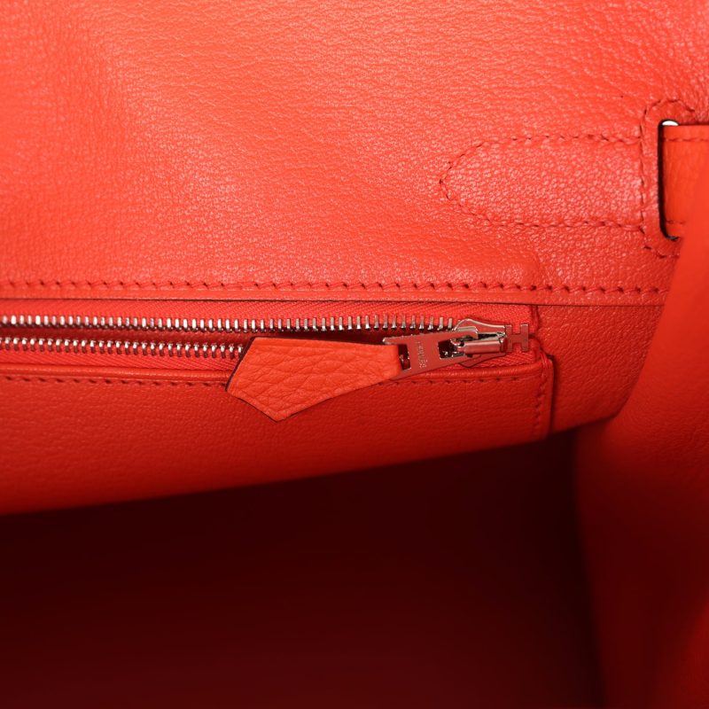 Hermes Birkin 30 Rouge Pivoine Clemence Palladium Hardware - Image 8
