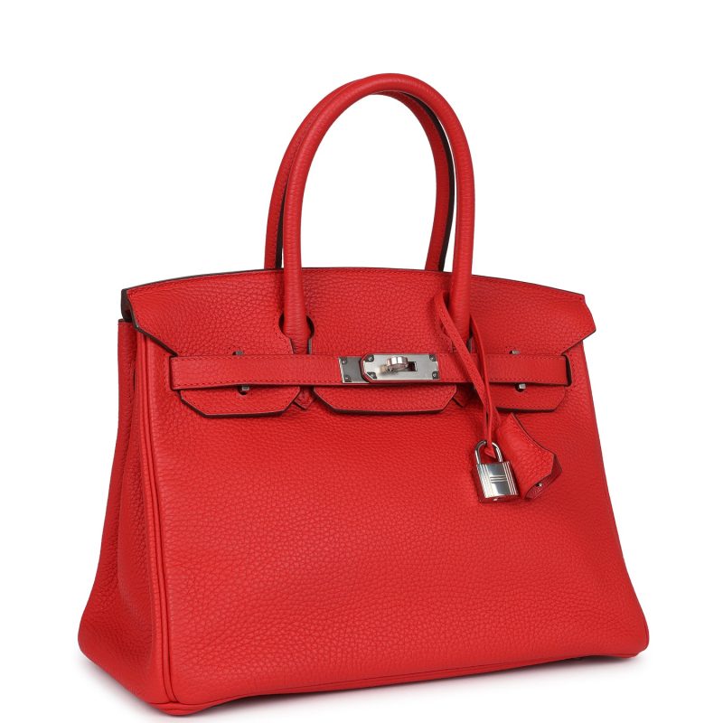Hermes Birkin 30 Rouge Tomate Clemence Palladium Hardware - Image 2
