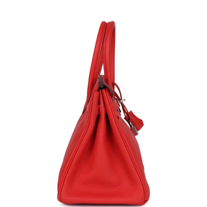 Hermes Birkin 30 Rouge Tomate Clemence Palladium Hardware - Image 3