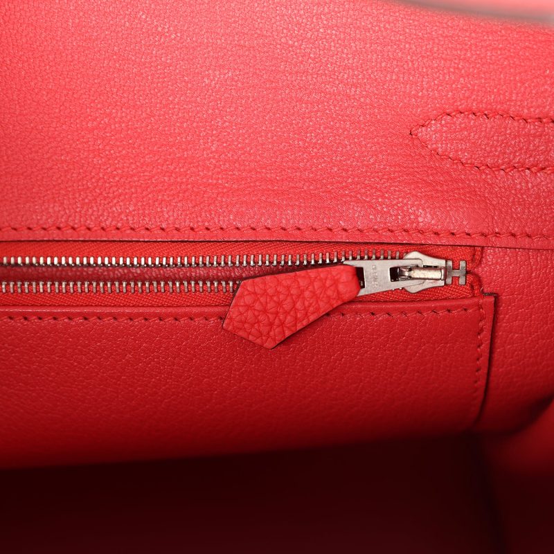 Hermes Birkin 30 Rouge Tomate Clemence Palladium Hardware - Image 8