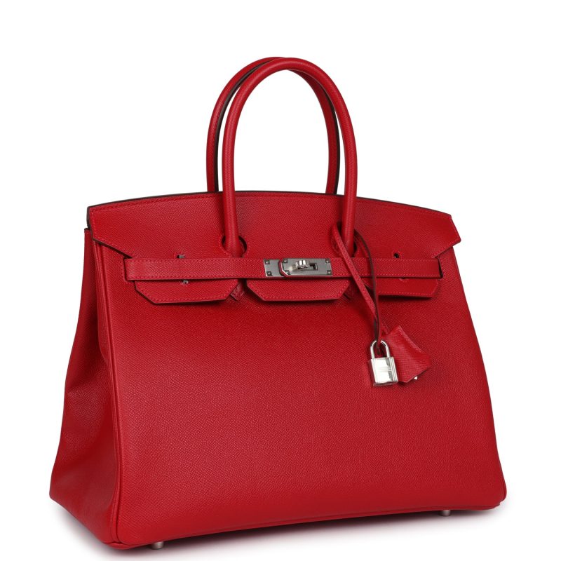 Hermes Birkin 35 Rouge Casaque Epsom Palladium Hardware - Image 2