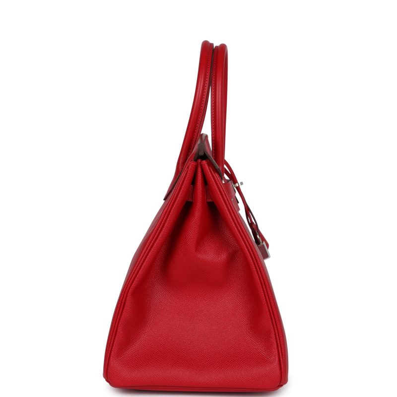 Hermes Birkin 35 Rouge Casaque Epsom Palladium Hardware - Image 3