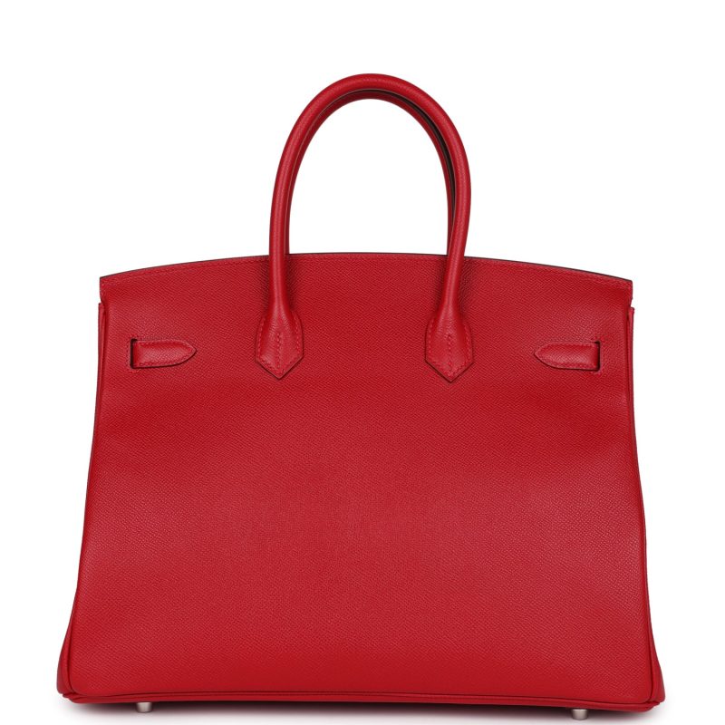 Hermes Birkin 35 Rouge Casaque Epsom Palladium Hardware - Image 4