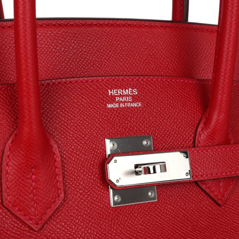Hermes Birkin 35 Rouge Casaque Epsom Palladium Hardware - Image 6