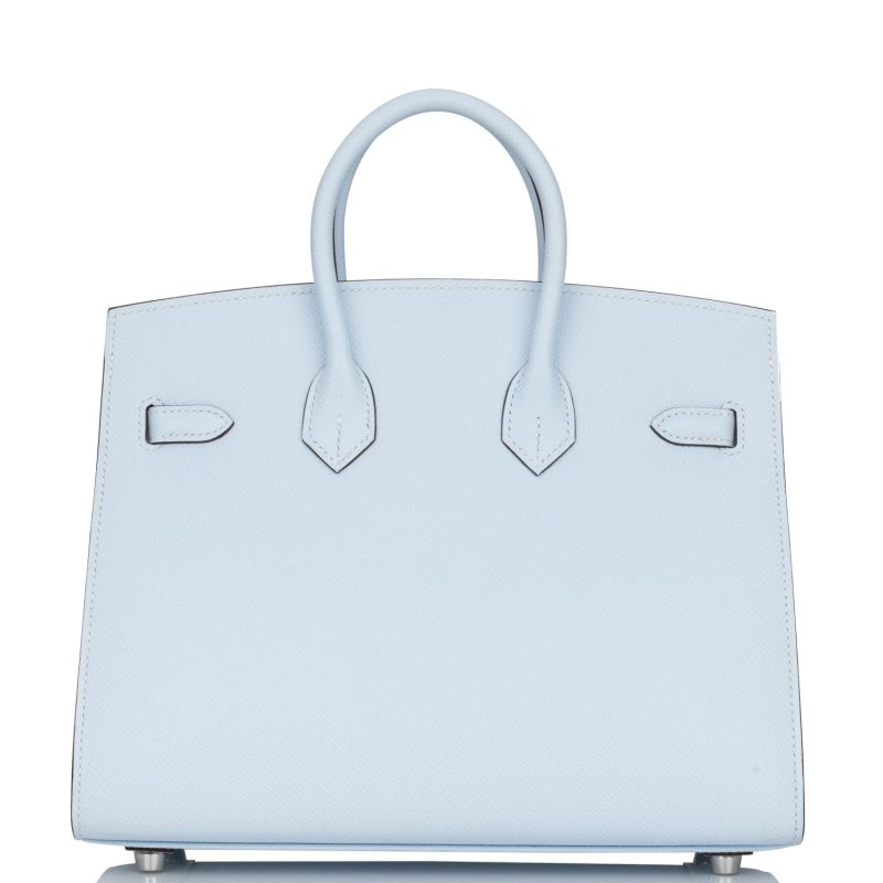 Hermes Birkin Sellier 25 Bleu Brume Epsom Palladium Hardware - Image 4