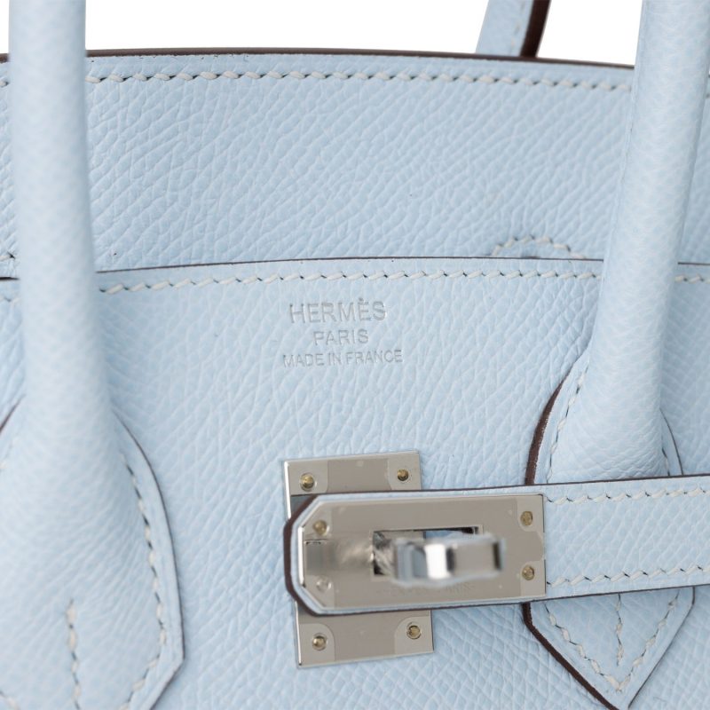 Hermes Birkin Sellier 25 Bleu Brume Epsom Palladium Hardware - Image 6