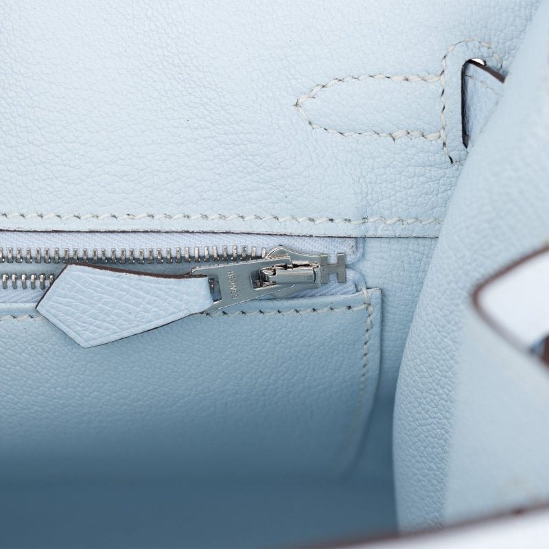 Hermes Birkin Sellier 25 Bleu Brume Epsom Palladium Hardware - Image 8