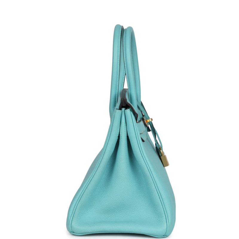 Hermes Birkin 30 Bleu Atoll Togo Gold Hardware - Image 3