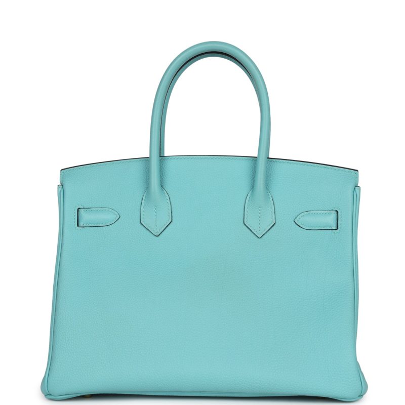 Hermes Birkin 30 Bleu Atoll Togo Gold Hardware - Image 4