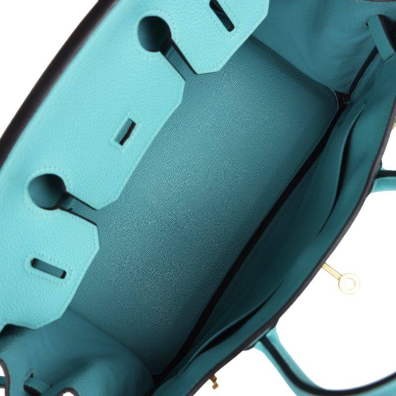 Hermes Birkin 30 Bleu Atoll Togo Gold Hardware - Image 7