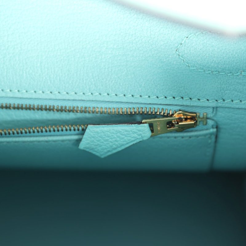 Hermes Birkin 30 Bleu Atoll Togo Gold Hardware - Image 8