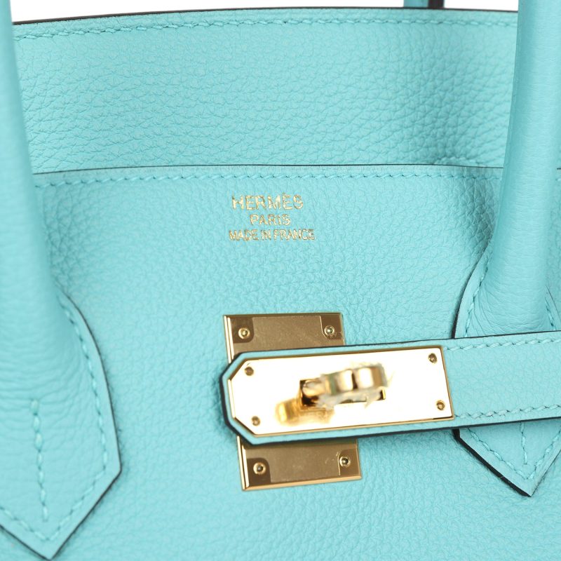 Hermes Birkin 35 Bleu Atoll Togo Gold Hardware - Image 6