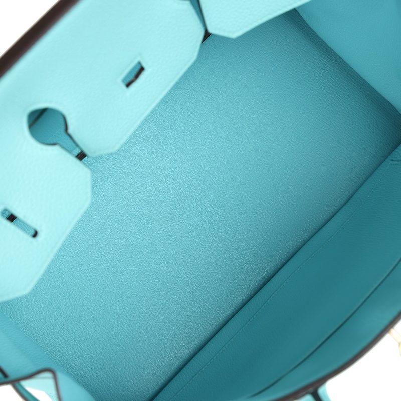 Hermes Birkin 35 Bleu Atoll Togo Gold Hardware - Image 7