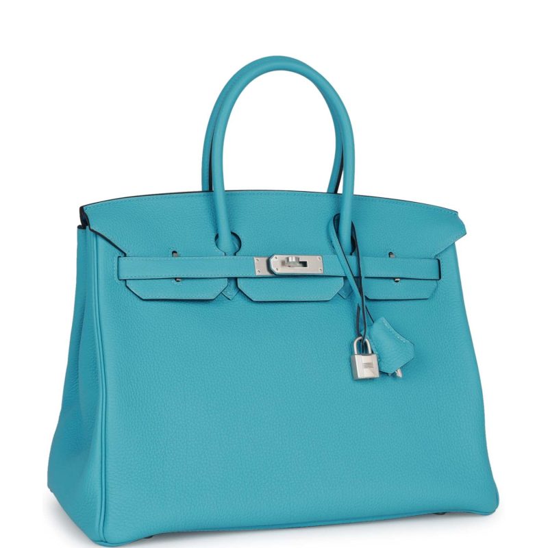 Hermes Special Order (HSS) Birkin 35 Bleu du Nord Verso Togo Brushed Palladium Hardware - Image 2