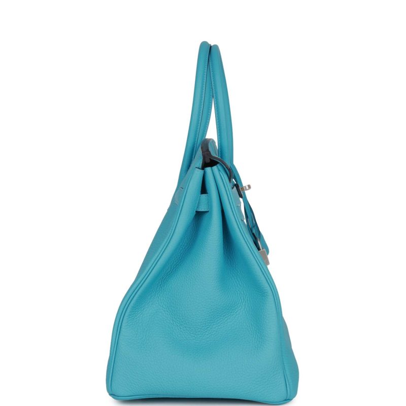 Hermes Special Order (HSS) Birkin 35 Bleu du Nord Verso Togo Brushed Palladium Hardware - Image 3