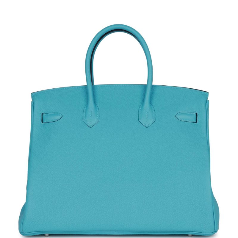 Hermes Special Order (HSS) Birkin 35 Bleu du Nord Verso Togo Brushed Palladium Hardware - Image 4