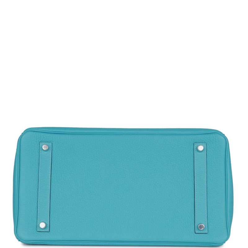 Hermes Special Order (HSS) Birkin 35 Bleu du Nord Verso Togo Brushed Palladium Hardware - Image 5