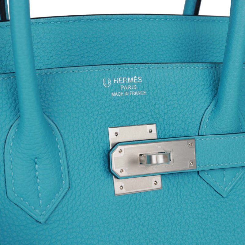 Hermes Special Order (HSS) Birkin 35 Bleu du Nord Verso Togo Brushed Palladium Hardware - Image 6