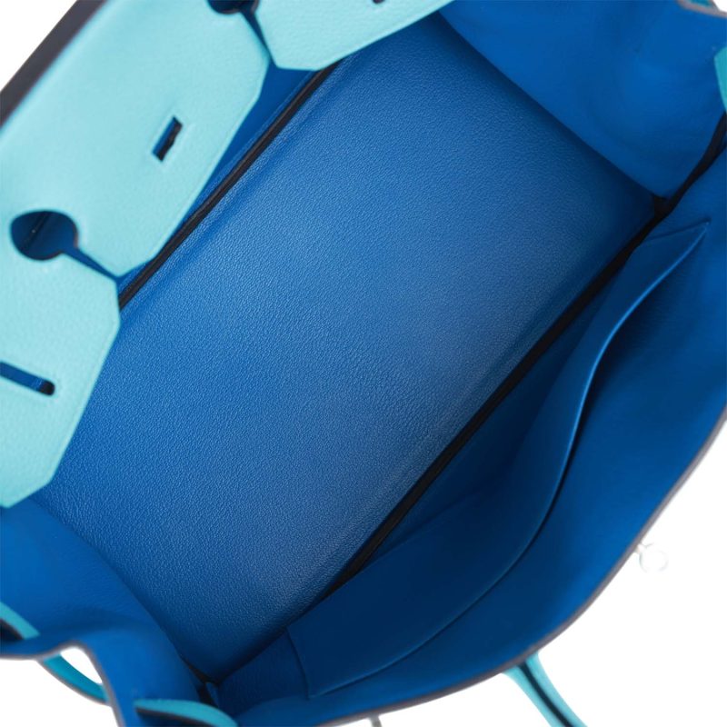 Hermes Special Order (HSS) Birkin 35 Bleu du Nord Verso Togo Brushed Palladium Hardware - Image 7