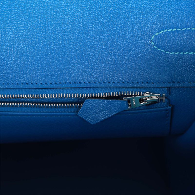 Hermes Special Order (HSS) Birkin 35 Bleu du Nord Verso Togo Brushed Palladium Hardware - Image 8
