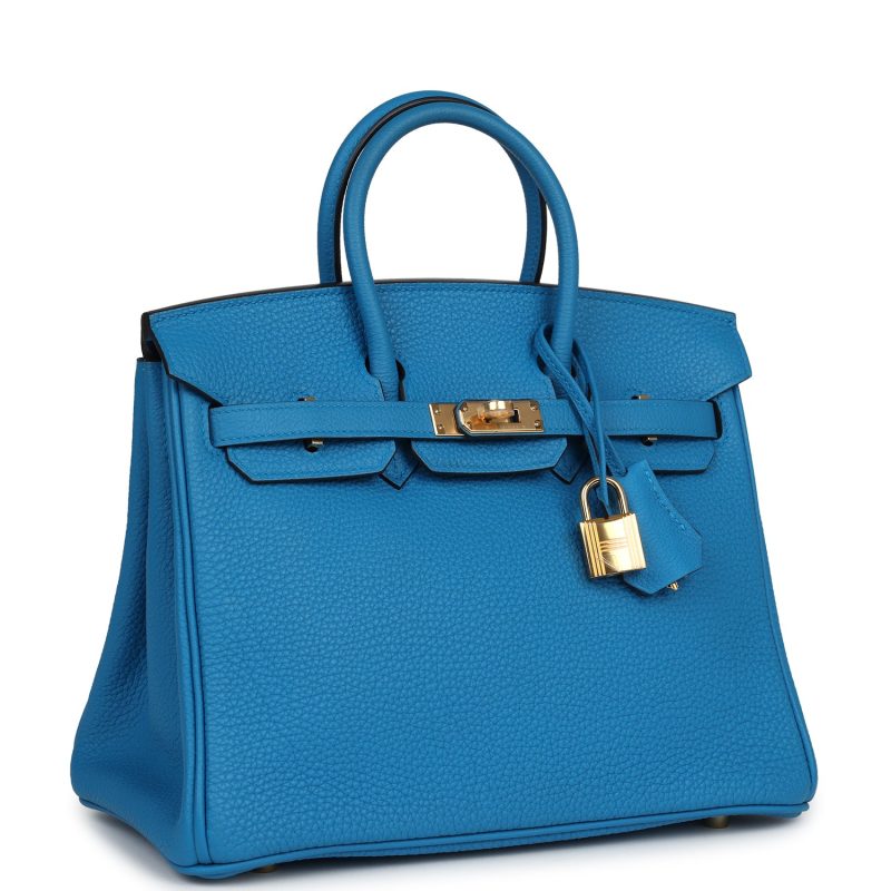 Hermes Birkin 25 Bleu Zanzibar Togo Gold Hardware - Image 2