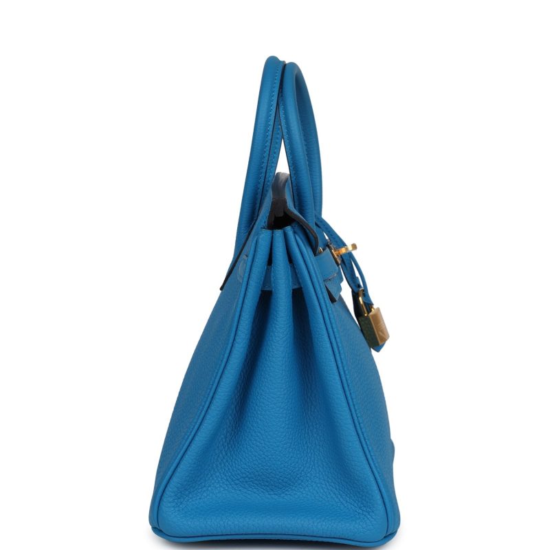 Hermes Birkin 25 Bleu Zanzibar Togo Gold Hardware - Image 3