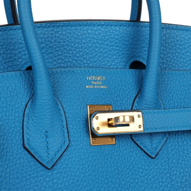 Hermes Birkin 25 Bleu Zanzibar Togo Gold Hardware - Image 6