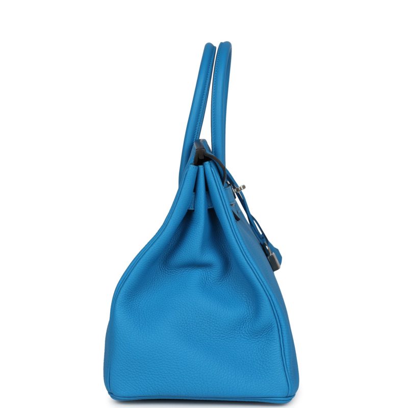 Hermes Birkin 35 Bleu Zanzibar Verso Togo Palladium Hardware - Image 3