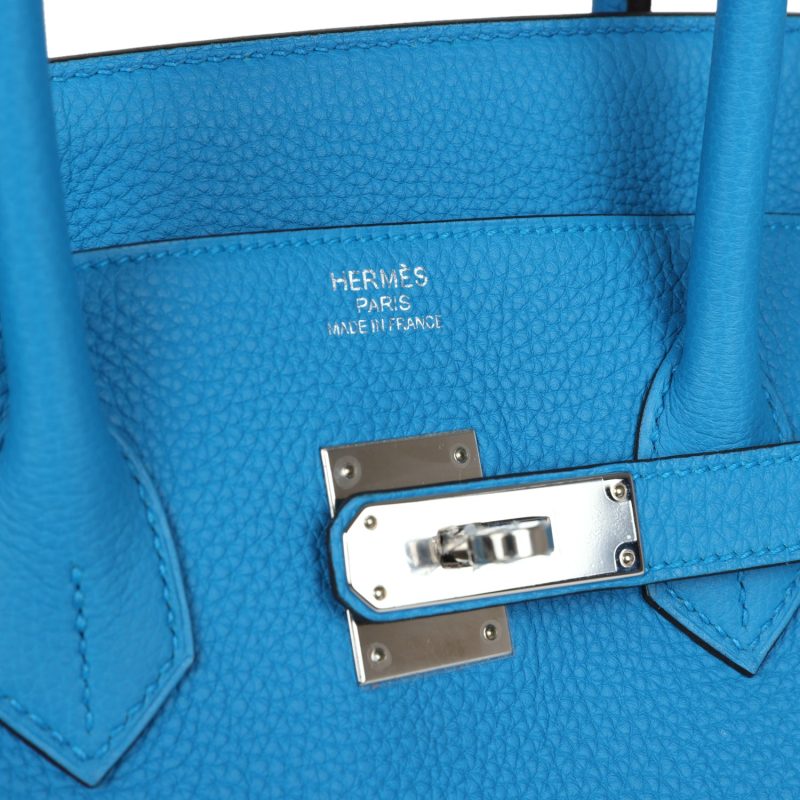 Hermes Birkin 35 Bleu Zanzibar Verso Togo Palladium Hardware - Image 6