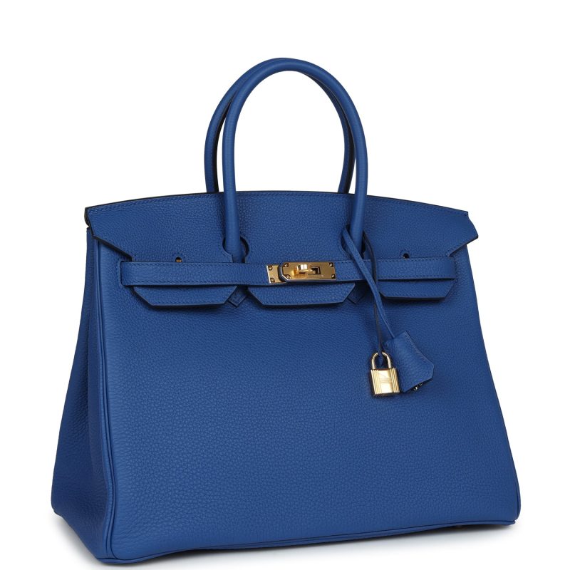 Hermes Birkin 35 Bleu France Togo Gold Hardware - Image 2