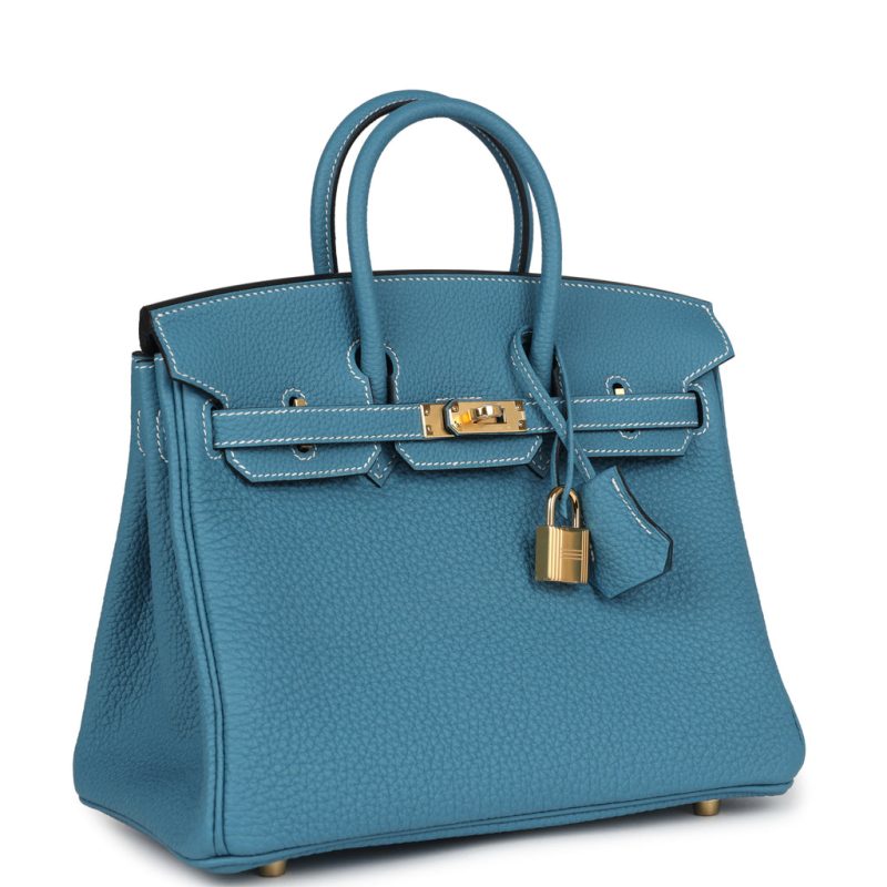 Hermes Birkin 25 Blue Jean Togo Gold Hardware - Image 2