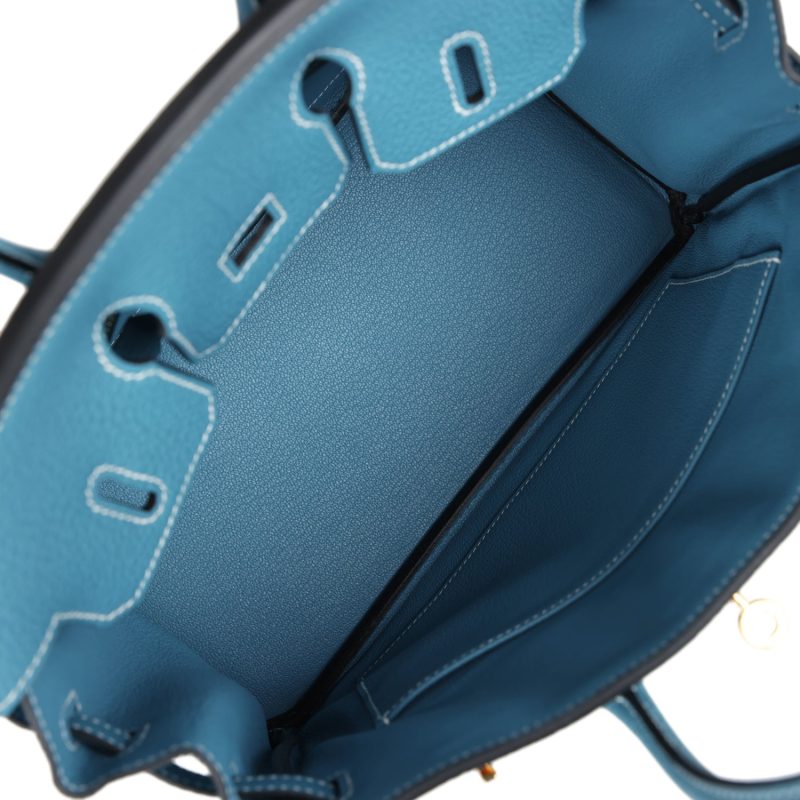 Hermes Birkin 25 Blue Jean Togo Gold Hardware - Image 7