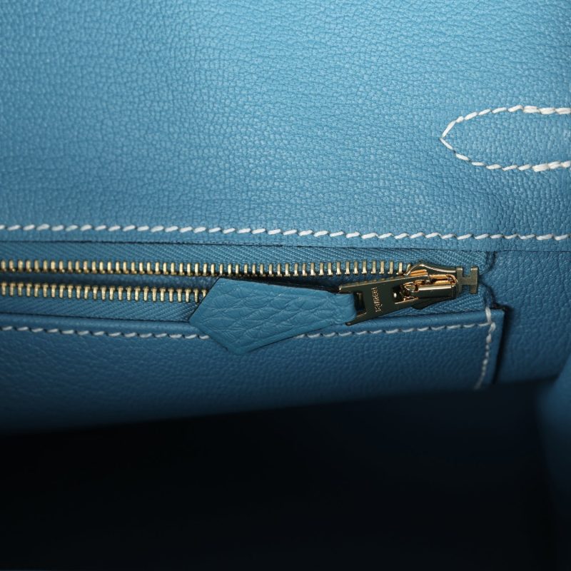 Hermes Birkin 25 Blue Jean Togo Gold Hardware - Image 8