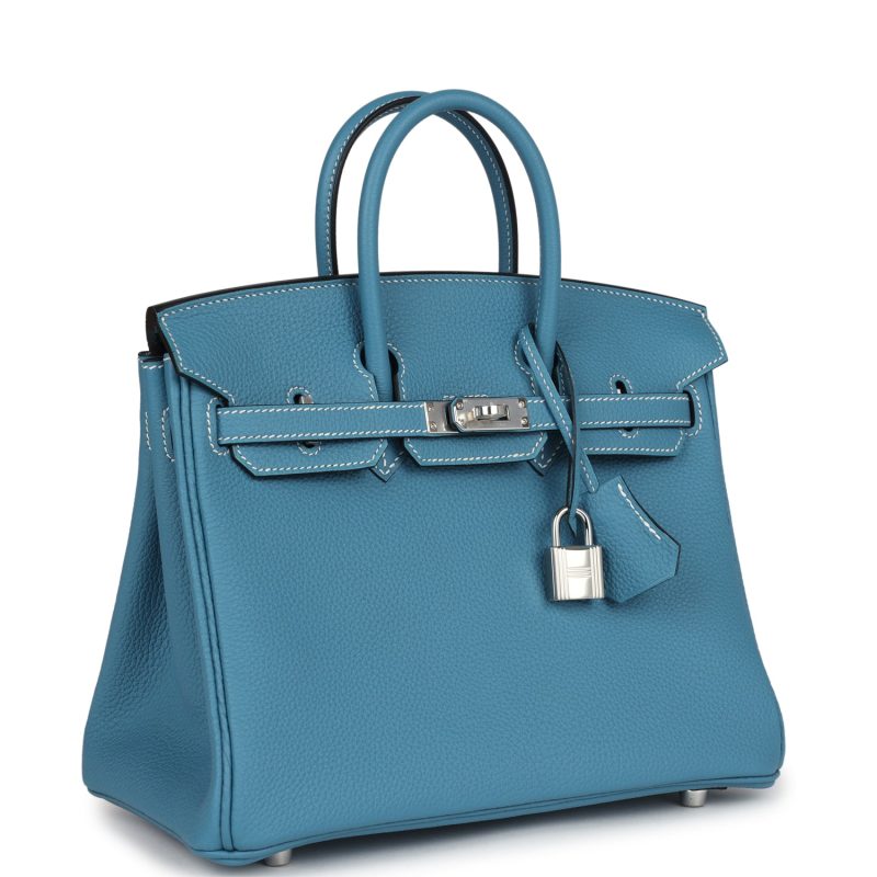 Hermes Birkin 25 Blue Jean Togo Palladium Hardware - Image 2