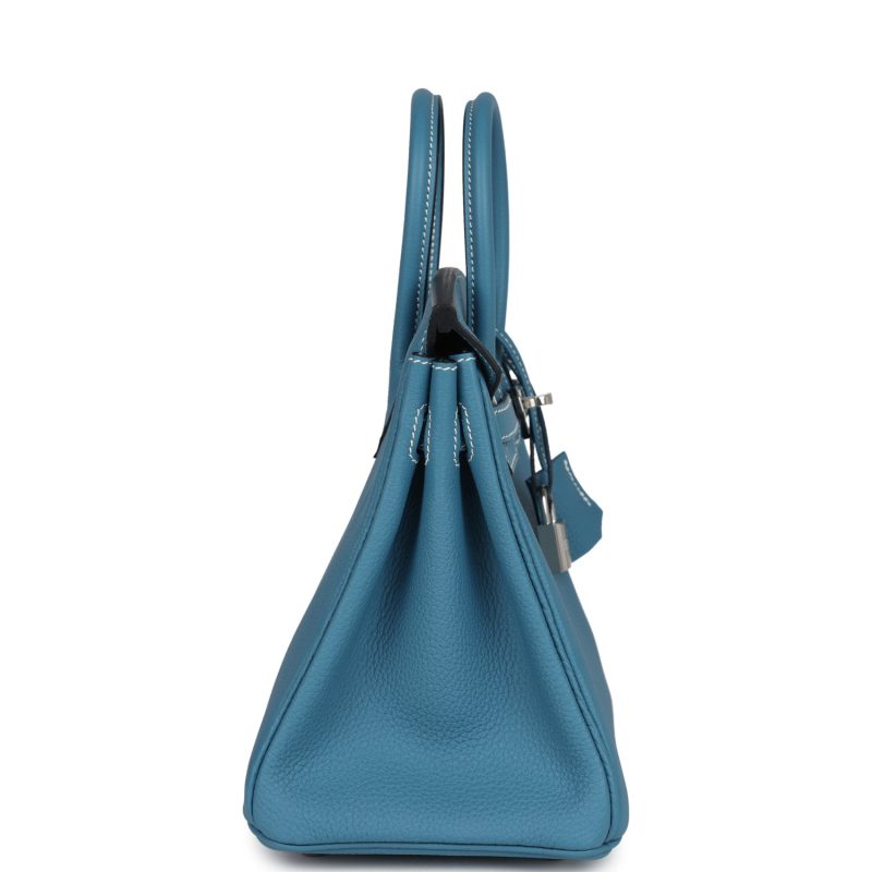 Hermes Birkin 25 Blue Jean Togo Palladium Hardware - Image 3
