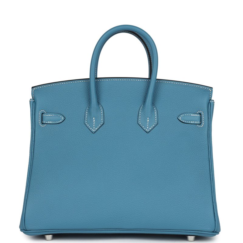 Hermes Birkin 25 Blue Jean Togo Palladium Hardware - Image 4