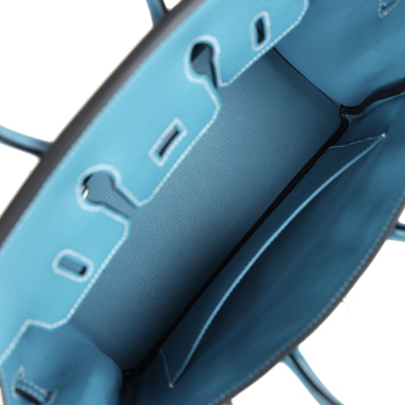 Hermes Birkin 25 Blue Jean Togo Palladium Hardware - Image 7
