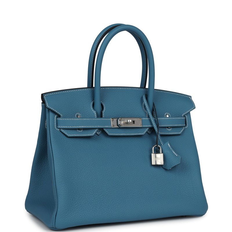 Hermes Birkin 30 Blue Jean Togo Palladium Hardware - Image 2