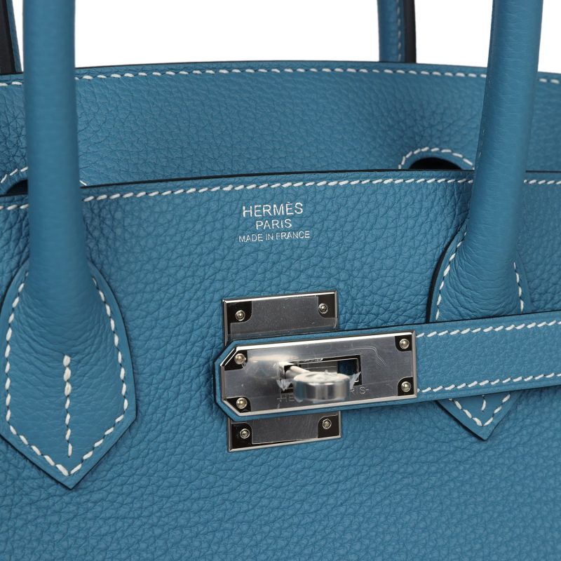 Hermes Birkin 30 Blue Jean Togo Palladium Hardware - Image 6