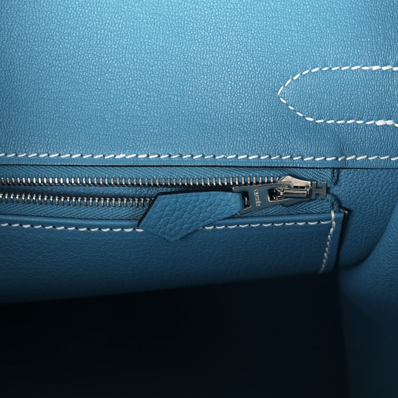 Hermes Birkin 30 Blue Jean Togo Palladium Hardware - Image 8