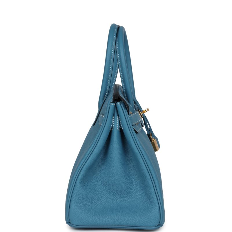 Hermes Birkin 30 Blue Jean Togo Gold Hardware - Image 3