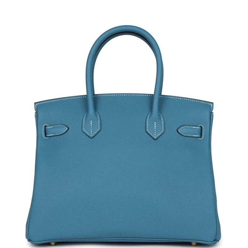 Hermes Birkin 30 Blue Jean Togo Gold Hardware - Image 4