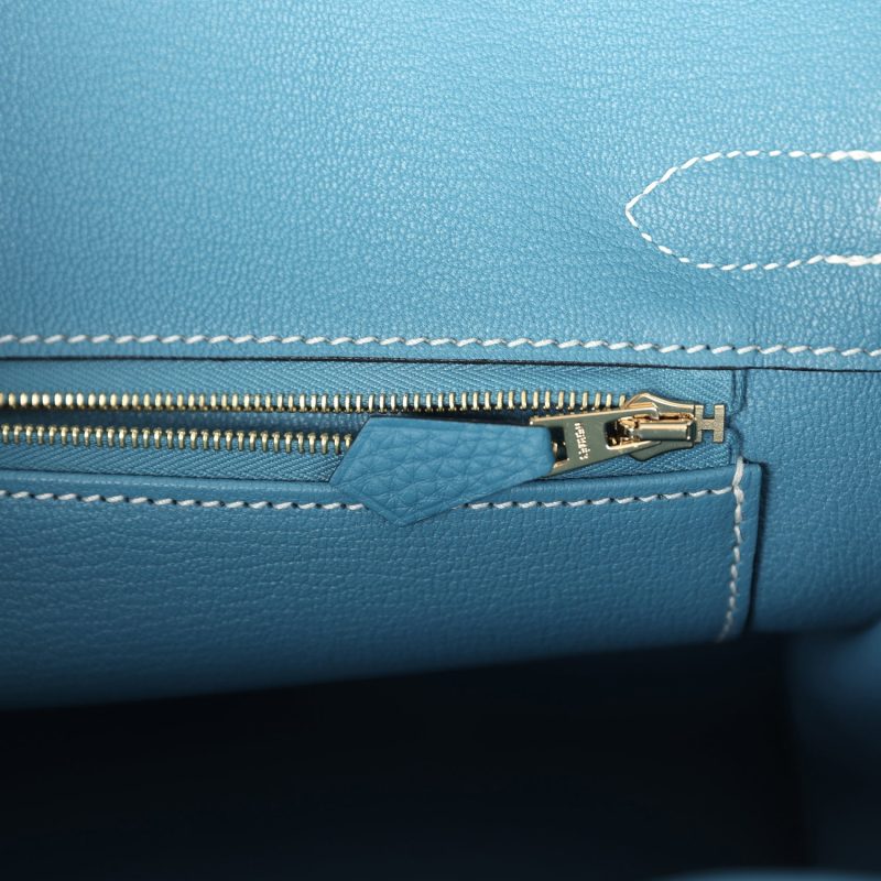 Hermes Birkin 30 Blue Jean Togo Gold Hardware - Image 7
