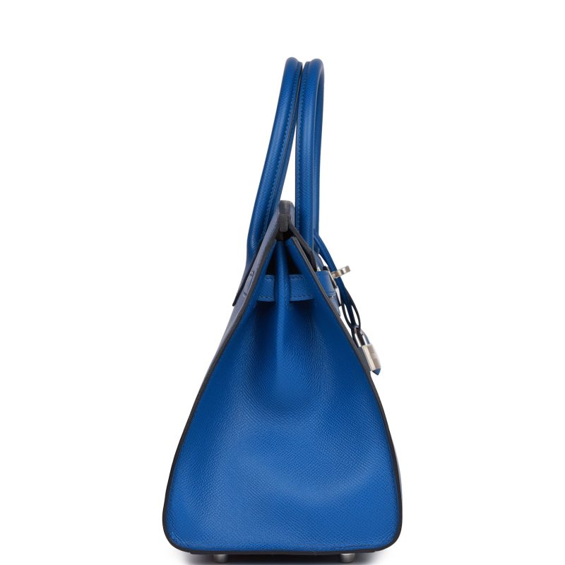 Hermes Birkin Sellier 30 Bleu France Epsom Palladium Hardware - Image 3