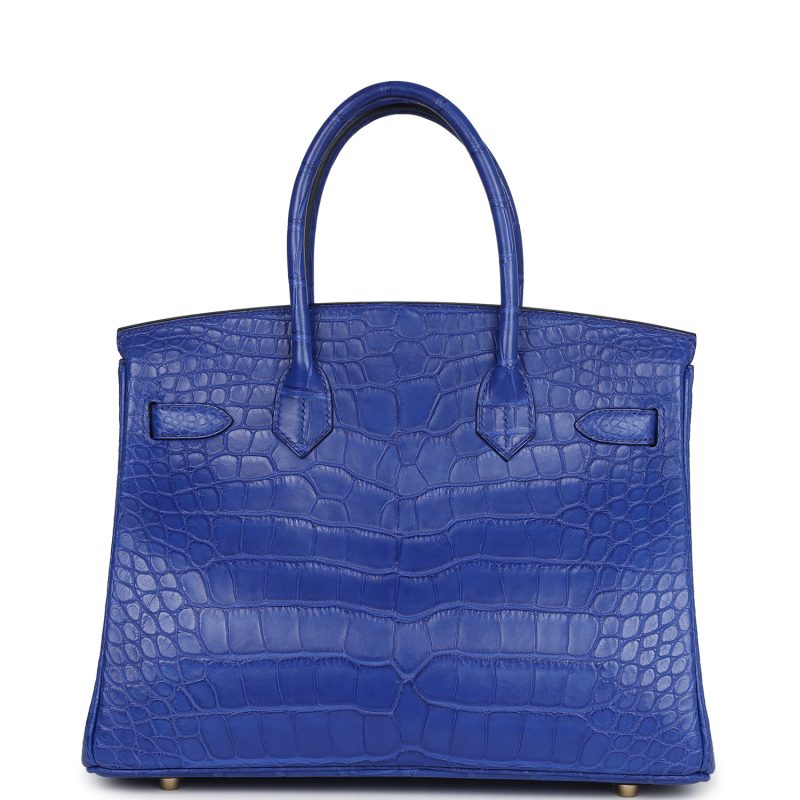 Hermes Birkin 30 Bleu Electric Matte Alligator Gold Hardware - Image 4